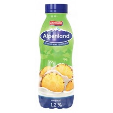 Йогурт питьевой Alpenland ананас 1,2%, 420 мл