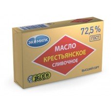 Купить Масло сладко-сливочное «Экомилк» Крестьянское несоленое 72,5%, 180 г