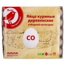 Купить Яйца куриные Auchan Красная Птица деревенское С0, 30 шт