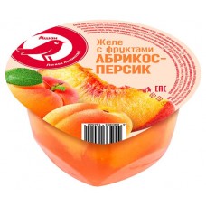 Желе с фруктами АШАН Красная птица абрикос и персик, 150 г