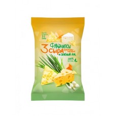 Чипсы Flychips кукурузно-рисовые 3 сыра и зеленый лук, 40 г