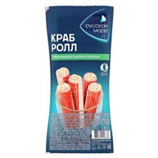 Крабовые палочки Краб-ролл «Русское море» имитация с сыром и зеленью охлажденные, 180 г