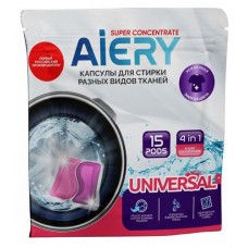 Капсулы для стирки Aiery Universal 4 в 1, 15 шт