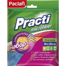 Набор салфеток Paclan Practi Microfiber универсальные 30х30 см, 4 шт