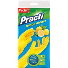 Перчатки хозяйственные Paclan с запахом лимона размер S