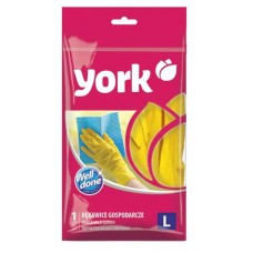 Перчатки резиновые York с хлопковым напылением размер L