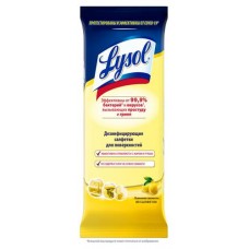 Салфетки дезинфицирующие для поверхностей Lysol Лимонная свежесть, 80 шт