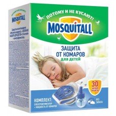 Купить Комплект средств от комаров детский Mosquitall Нежная защита электрофумигатор и жидкость 30 ночей, 30 мл