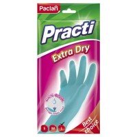 Перчатки резиновые Paclan Practi Extra Dry размер L, 1 пара
