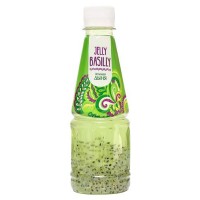 Напиток сокосодержащий Jelly Basilly с семенами базилика вкус Зеленая дыня, 300 мл