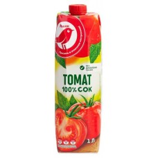 Сок томатный АШАН Красная птица с мякотью, 1 л