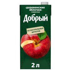 Купить Нектар яблочный «Добрый» деревенские яблочки, 2 л