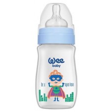 Бутылочка Wee Baby Classic Plus с широким горлышком для кормления с силиконовой соской размер Ė1, 250 мл