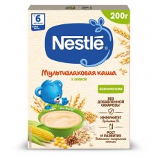 Каша безмолочная Nestle 5 злаков мультизлаковая с 6 мес., 200 г