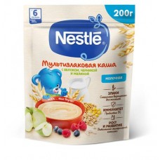 Каша молочная Nestlе мультизлаковая с яблоком черникой и малиной с 6 мес., 200 г