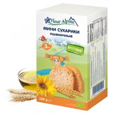 Мини сухарики детские Fleur Alpine пшеничные, с 3 лет, 100 г
