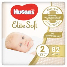 Купить Подгузники Huggies Elite Soft 2 (4-6 кг), 82 шт