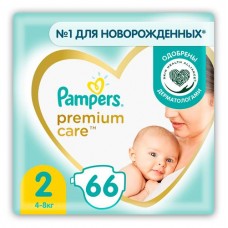 Подгузники Pampers Premium Care размер 2 4-8 кг, 66 шт