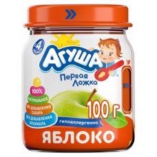 Пюре фруктовое «Агуша» Первая ложка Яблоко с 4 мес., 100 г