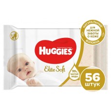 Влажные салфетки Huggies Elite Soft с рождения, 56 шт