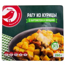 Блюдо готовое АШАН Красная птица Рагу куриное с картофелем и овощами, 250 г