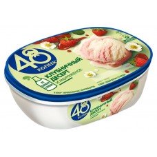 Мороженое молочное «48 Копеек» с клубничным десертом, 491 г