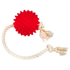 Игрушка для собак «Зооник» мяч массаж на веревке, 26 см