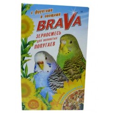 Купить Корм для волнистых попугаев Brava Зерносмесь с овощами и фруктами, 500 г