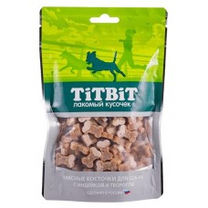 Лакомство для собак TiTBiT косточки мясные с индейкой и творогом, 145 г