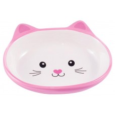 Миска для кошек «КерамикАрт» Кошачья мордочка керамика розовая, 160 мл