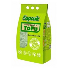 Наполнитель для кошачьего туалета «Барсик» Tofu Зеленый чай комкующийся, 4,54 л