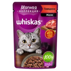 Купить Корм для взрослых кошек Whiskas Мясная коллекция говядина, 85 г