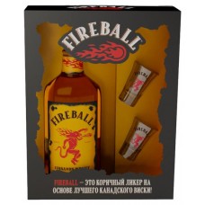 Виски Fireball Канада, 0,75 л + Рюмки