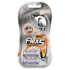 Бритва мужская Bic Flex 5 Hybrid + 2 сменные кассеты