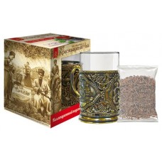 Подарочный набор черного чая «Краснодарскiй чай» с подстаканником листовой, 30 г