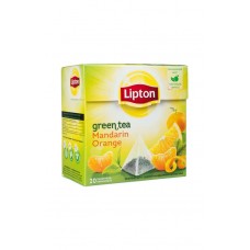 Купить Чай зеленый Lipton Mandarin Orange с цедрой цитруса в пакетиках, 20х1.8 г