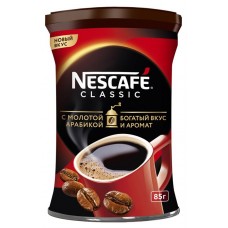 Кофе растворимый Nescafe Classic 100% с добавлением молотого кофе, 85 г