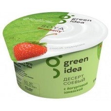 Купить Десерт соевый Green Idea с йогуртовой закваской и соком клубники, 140 г