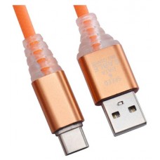 Купить USB кабель Liberty Project Type-C Змея LED TPE оранжевый