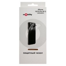 Чехол силиконовый mObility для iPhone 12/12 Pro (6.1) (прозрачный)