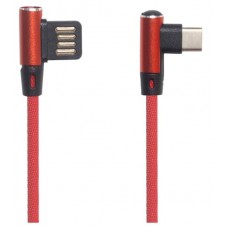 USB кабель "LP" Type-C оплетка Т-порт 1м. (красный)