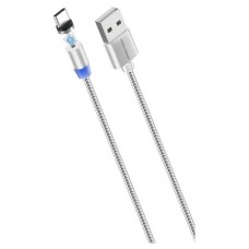 Дата-кабель More Choice K61Sa магнитный USB 3.0A на TYPE-C серебряный, 1 м