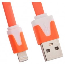 USB кабель "LP" для Apple Lightning 8-pin плоский узкий (оранжевый)