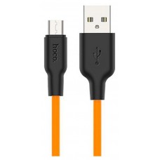 USB кабель Hoco X21 MicroUSB оранжевый, 1 м