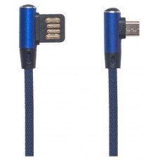 USB кабель "LP" Micro USB оплетка Т-порт 1м. (синий)