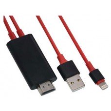 HDTV кабель Apple 8 pin Lightning to HDMI красный, 1,8 м