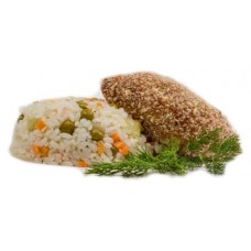 Котлета «Еда без труда» куриная под соусом с рисом и овощами, 220 г