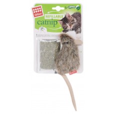 Игрушка для кошек GiGwi Мышка с кошачьей мятой серая