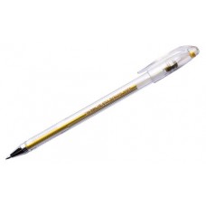 Ручка гелевая Crown Hi-Jell Metallic золотая, 0,7 мм