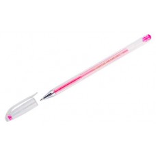 Ручка гелевая Crown Hi-Jell Color розовая, 0,7 мм